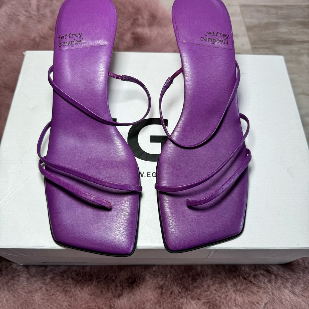 Jeffrey Campbell palate purple strappy wedges